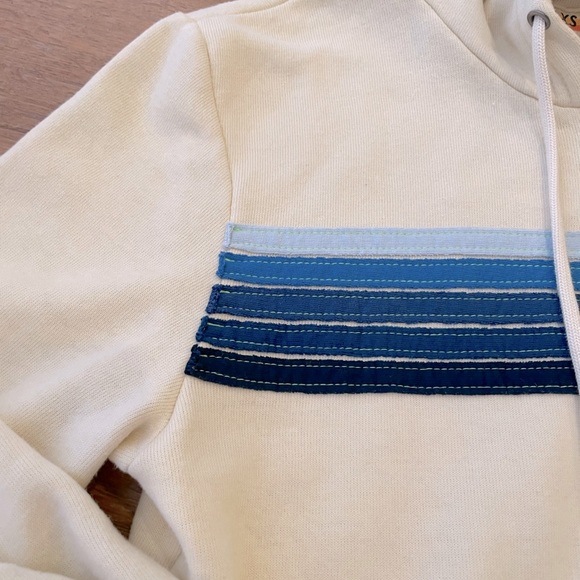 Aviator Nation Vintage White Blue 5-Stripe Hoodie and Sweatpants Set XS - Picture 7 of 7